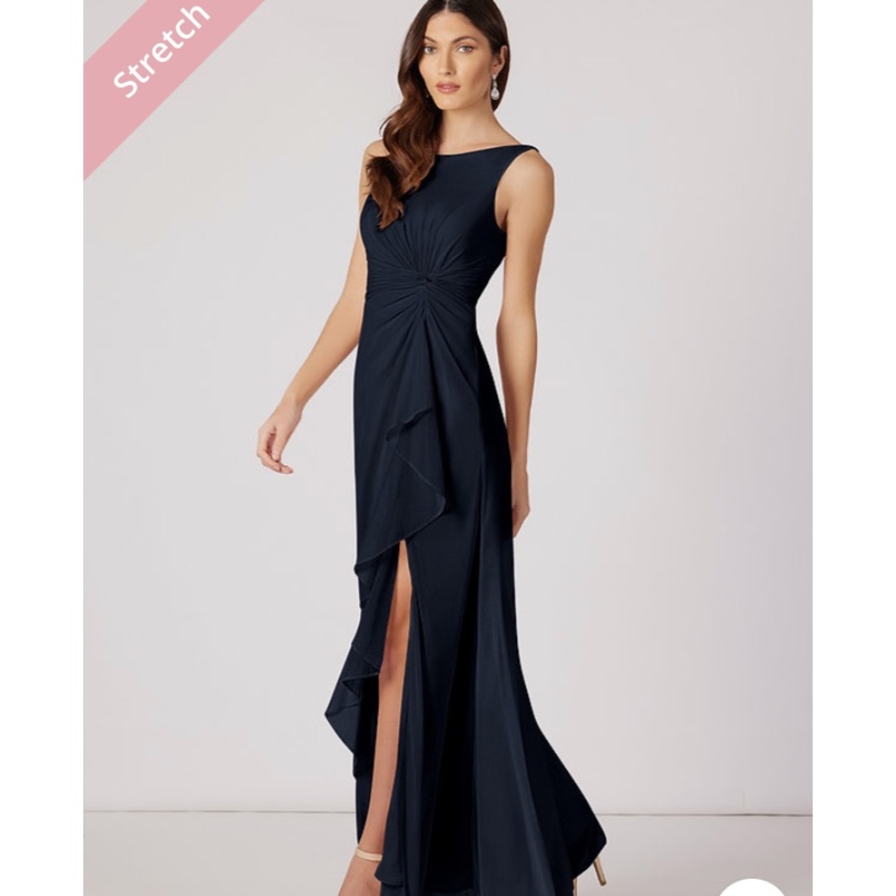 Azazie dark navy bridesmaid dress